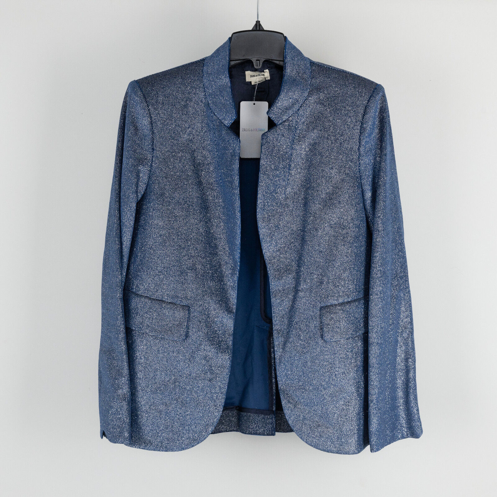 Zadig & Voltaire Very Velours Sparkle Blazer Encre Size 42 Fr/10